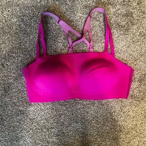 Brooks Hot Pink Seamless Sports Bra with Strappy Back
